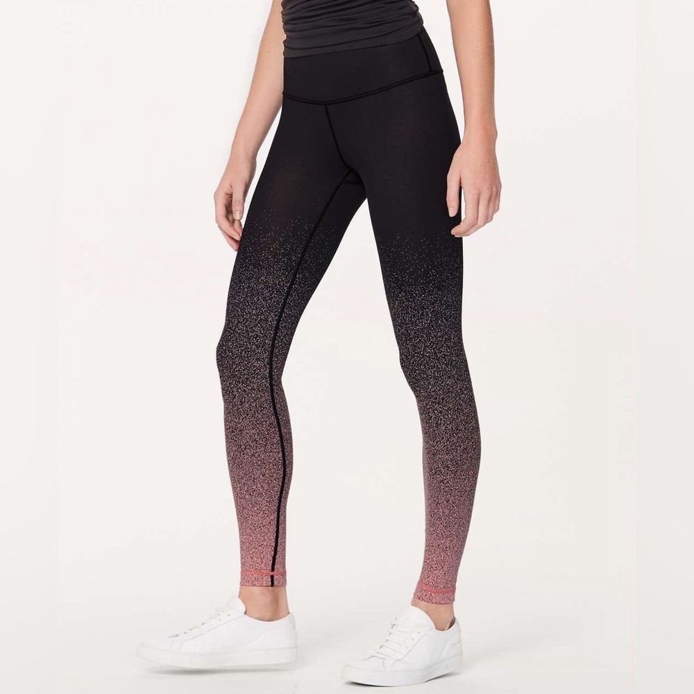 Lululemon Wunder Under Hi-Rise Tight Red Black Ombre Speckle 28 Inch Legging